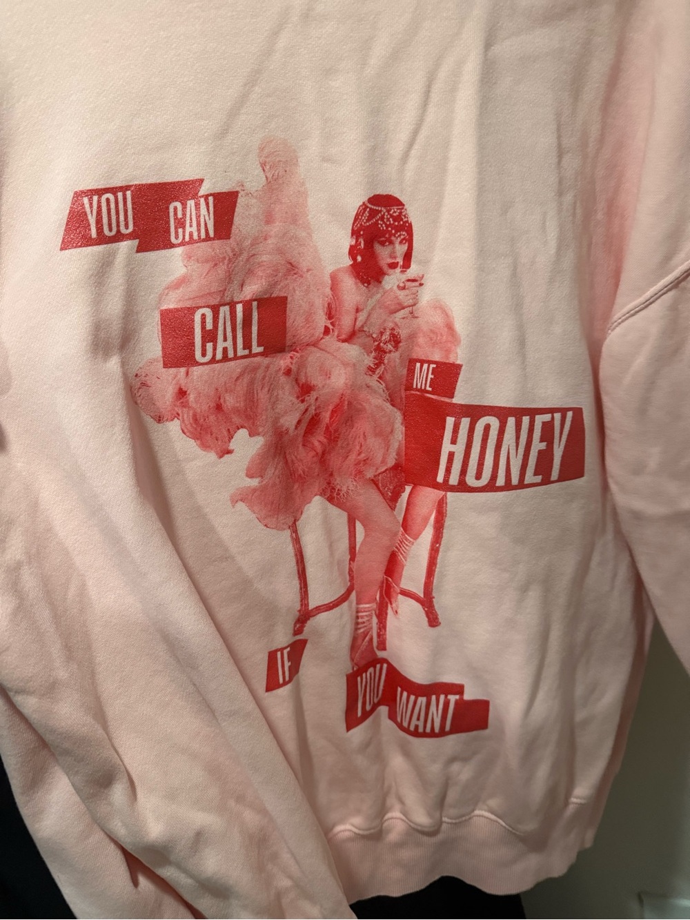 Taylor Swift Honey Crewneck Sweatshirt with Red Chest Text - Picture 5 of 5